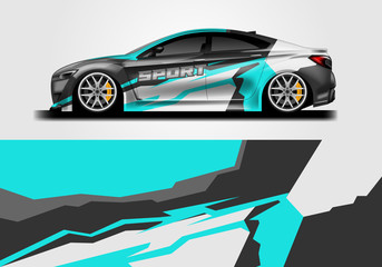 Sticker car design vector. Graphic abstract background designs for vehicle, race car, rally, livery 