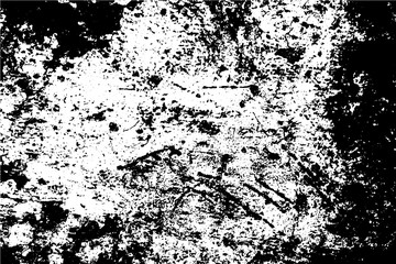 Fototapeta premium Black and white weathered paint texture. Wooden board traced vector background. Messy natural texture