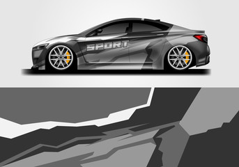 Fototapeta premium Sticker car design vector. Graphic abstract background designs for vehicle, race car, rally, livery 