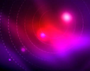 Neon circles abstract background