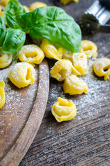 Freshly prepared Italian tortellini