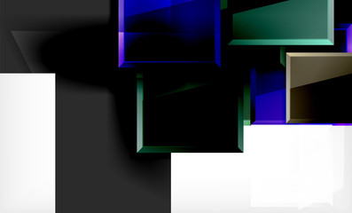 Bright colorful square shape blocks geometrical background