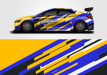 Fototapeta na wymiar Sticker car design vector. Graphic abstract background designs for vehicle, race car, rally, livery 