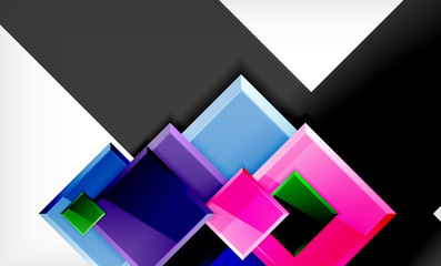 Bright colorful square shape blocks geometrical background