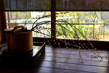 Hanamochi ikebana in Japan, a traditional New Year's flower decoration made with rice