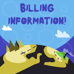 Conceptual hand writing showing Billing Information. Concept meaning address connected to a specific form of payment Mountain View with Hiking Trail and Trekking Tracks for Ads