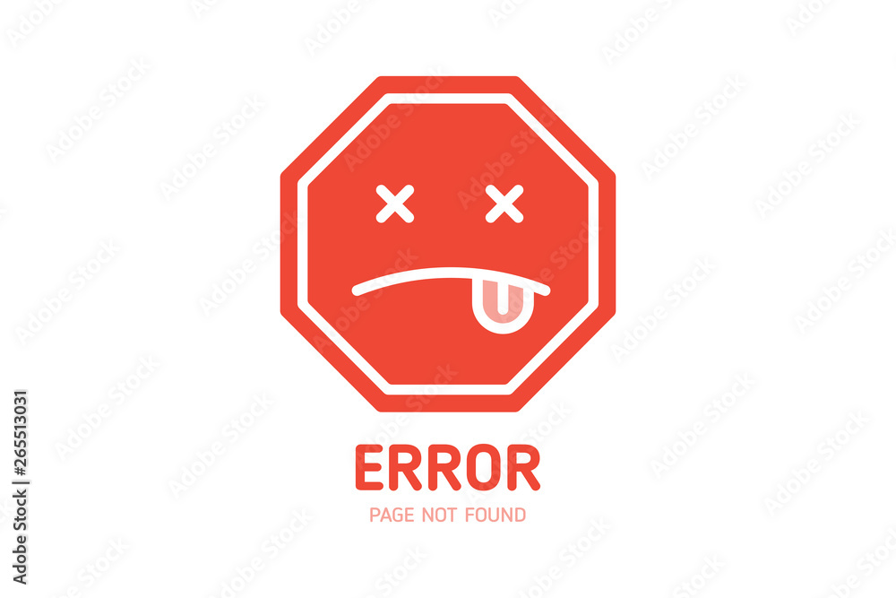Poster 404 error page not found design template for website