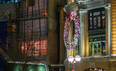Naklejka premium Quebec City Christmas winter night