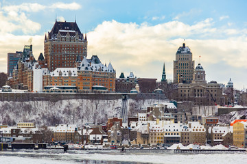 Fairmont Le Ch&acirc;teau Frontenac winter landscape view