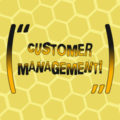 Text sign showing Customer Management. Business photo showcasing customer retention and ultimately driving sales growth Mesh Pattern of Hexagon Shape in Golden Yellow Pastel Color for Background