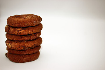 Oat cookies. Isolated image on white background.