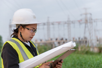 Asian engineer working at power plant,Thailand people
