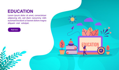 Education illustration concept with character. Template for, banner, presentation, social media, poster, advertising, promotion