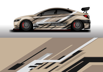 Car wrap decal rally design vector. Graphic abstract background designs for vehicle 