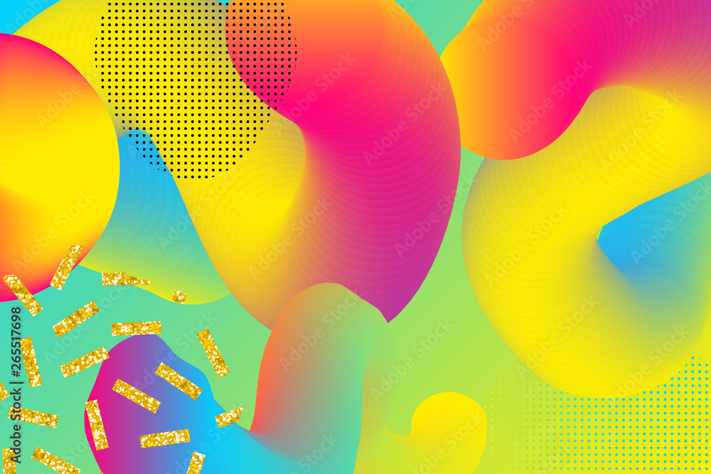 Poster abstract neon gradients 80x background with dotted and gold texture