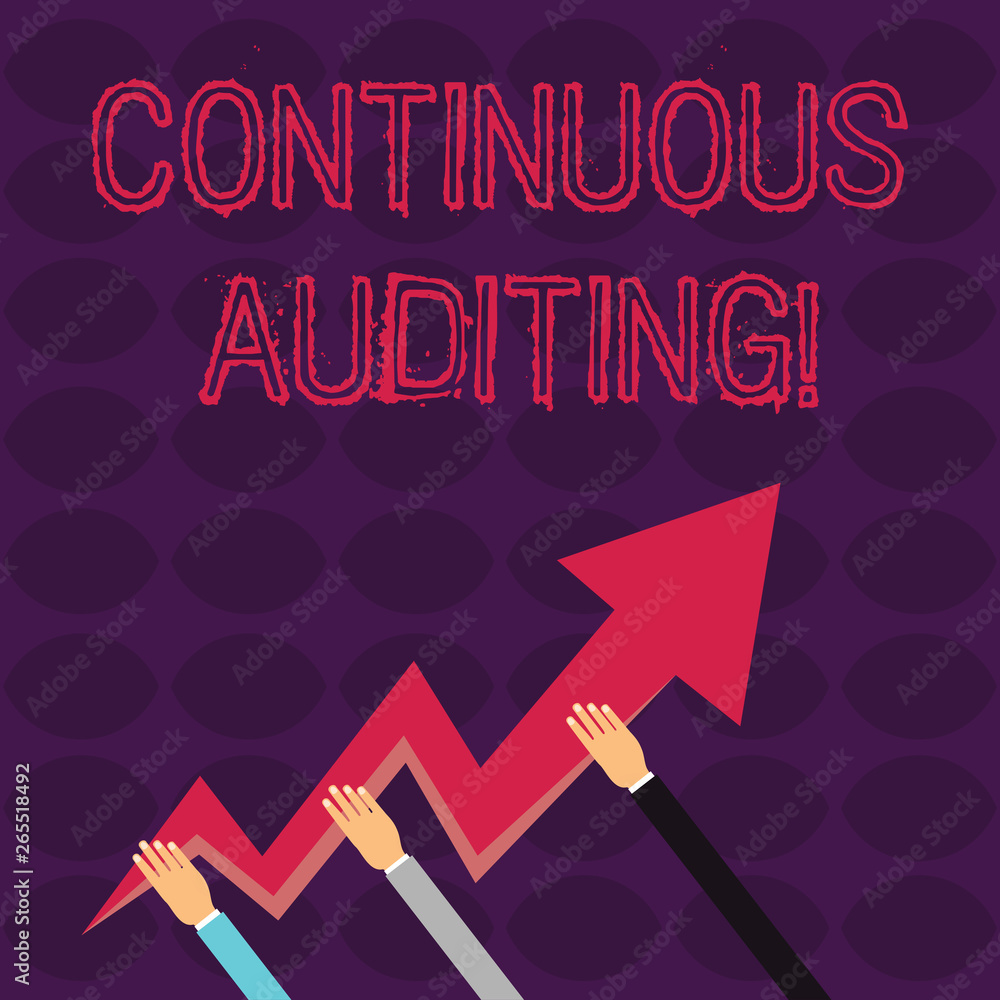 Poster handwriting text writing continuous auditing. conceptual photo internal process that examines accoun