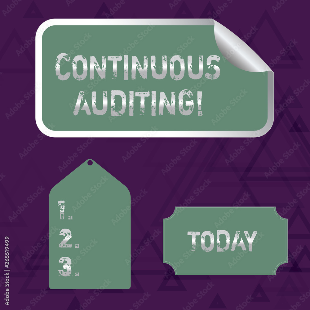 Poster writing note showing continuous auditing. business concept for internal process that examines accoun