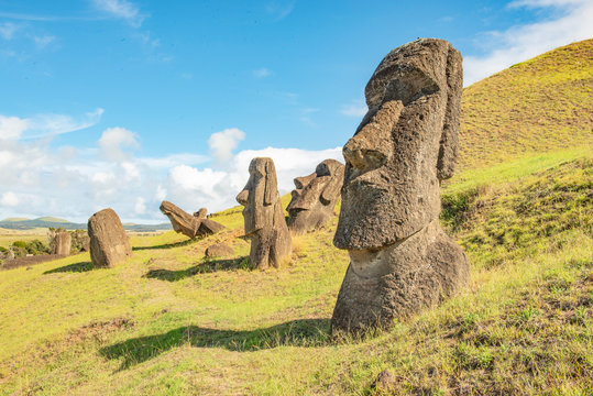 Moai, Easter Island, Pacific Ocean, Chile