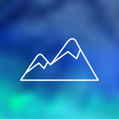 Mountains covered with snow illustration. Nature vector icon