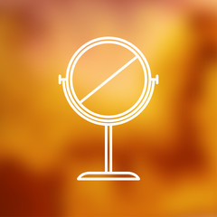 Table mirror with abstract reflection illustration. Interior item flat vector icon