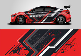 Car decal wrap vector designs. Truck and cargo van decal, company , rally, drift . Graphic abstract stripe racing background