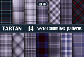 Set Tartan Seamless Pattern. - 265522694