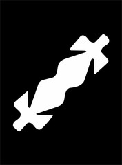 Ornate abstract white symbol on black background