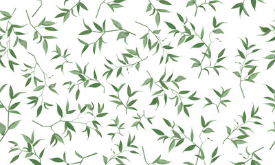 Fototapeta na wymiar Beautiful pattern seamless of foliage natural branches rustic pattern, watercolor style. Vector decorative beautiful cute elegant illustration isolated white background