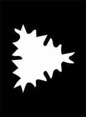 Ornate abstract white symbol on black background