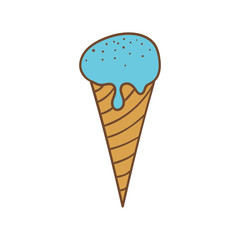 Drawn icon of a colorful bright icecream corn