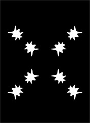 Ornate abstract white symbol on black background