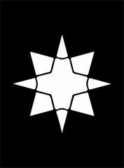 Ornate abstract white symbol on black background