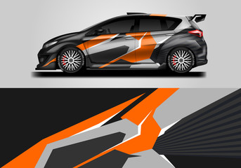 Car wrap livery decal vector , supercar, rally, drift . Graphic abstract stripe racing background . Eps 10 