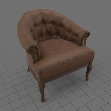 Tufted leather armchair
