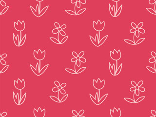 Seamless pattern of flowers. Vector illustration of flowers.