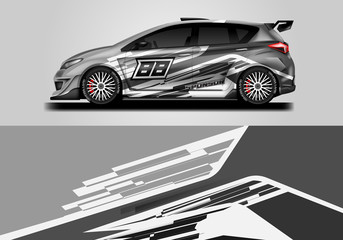 Car wrap livery decal vector , supercar, rally, drift . Graphic abstract stripe racing background . Eps 10 