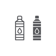 Bottle line and glyph icon, plastic and water, container sign, vector graphics, a linear pattern on a white background.