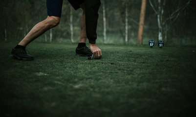 Fototapeta premium Man playing golf