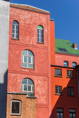 Fototapeta na wymiar Colorul warehouses in the center of Schwerin, Germany