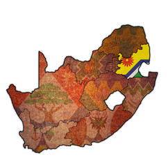 Mpumalanga region on administration map of south africa