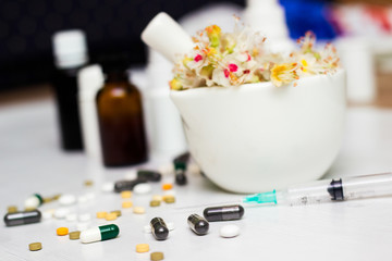 Alternative medicine herbal treatment concept 