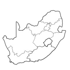 outline of administration map of south africa