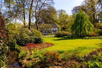 Beautiful view of feature in Hodnet Hall Gardens in Hodnet