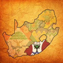 eastern cape region on administration map of south africa