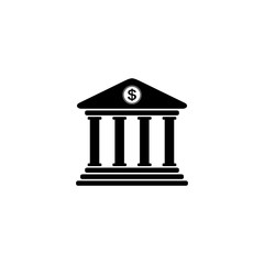 Bank icon symbol on white background.  Vector