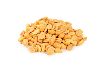 Salted peanut isolated on white background.