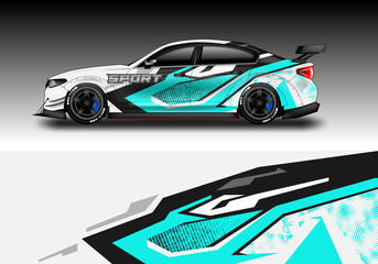 Obraz premium Car wrap designs vector . Background graphic . File ready to print and editable . Eps 10