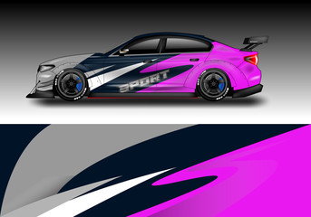 Fototapeta na wymiar Car wrap designs vector . Background graphic . File ready to print and editable . Eps 10