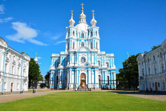Russia St. Petersburg. Smolny Cathedral Church of the Resurrection