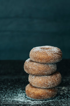 Stack of cinnamon sugar donuts